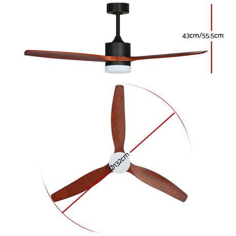 Devanti 52'' Dark Wood Ceiling Fan with Light