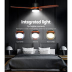 Devanti 52'' Dark Wood Ceiling Fan with Light