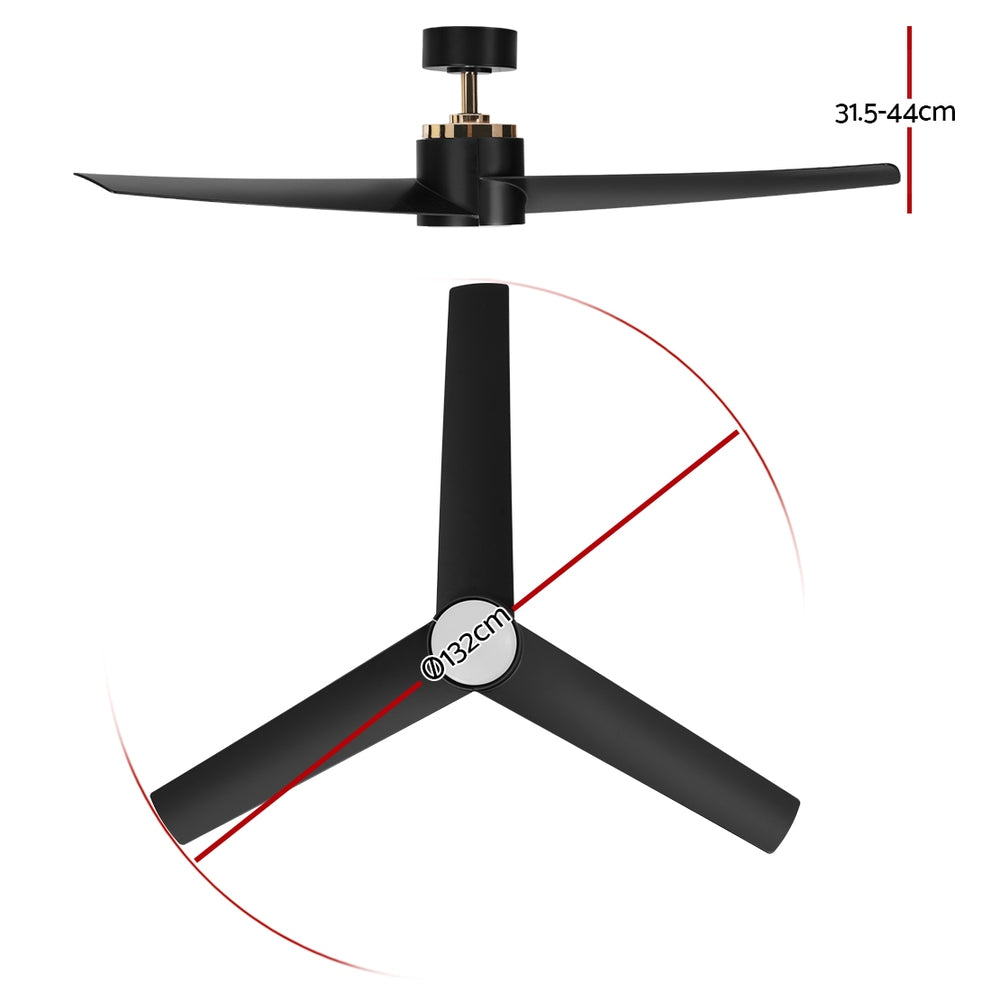Devanti 52'' Black Ceiling Fan with Remote