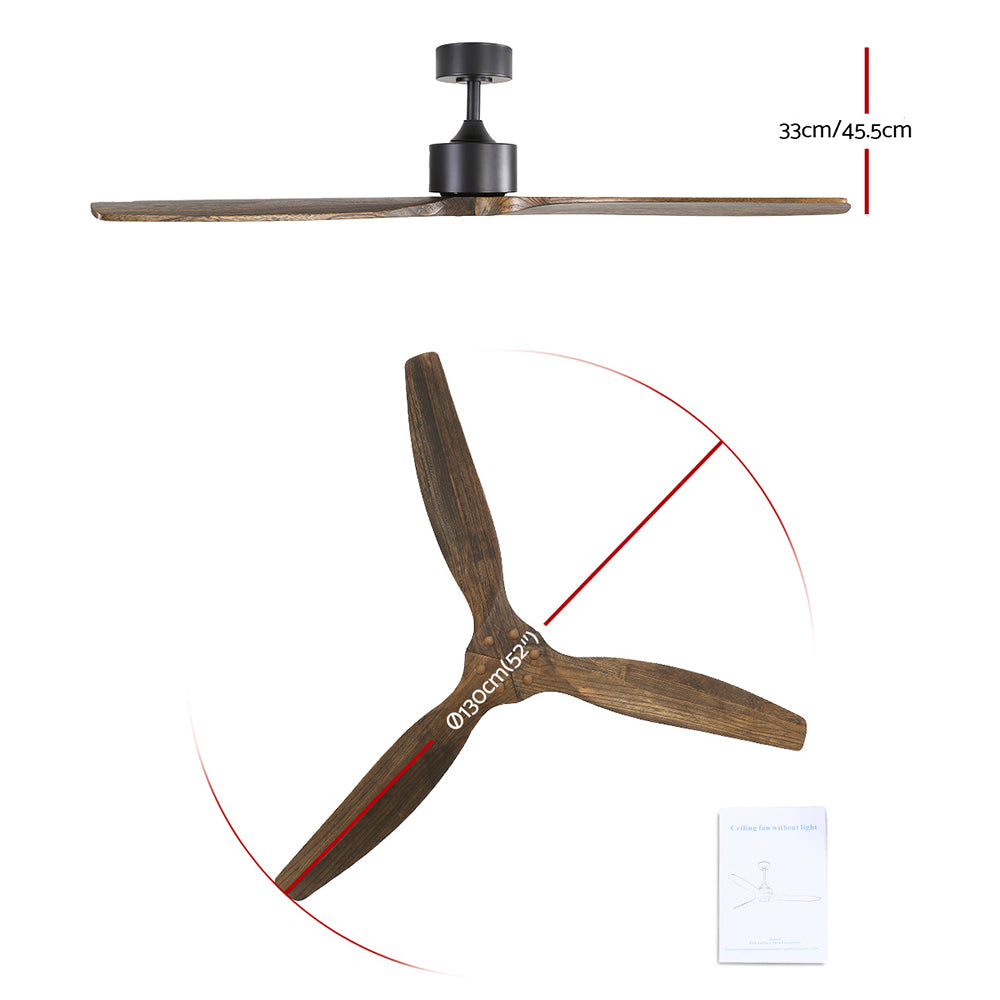 Devanti 52'' Dark Wood Ceiling Fan with Remote