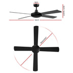 Devanti 52'' Remote-Controlled Ceiling Fan - Black