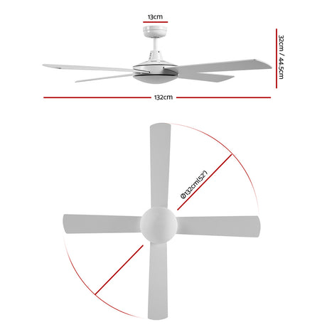 Devanti 52'' White Ceiling Fan with Remote