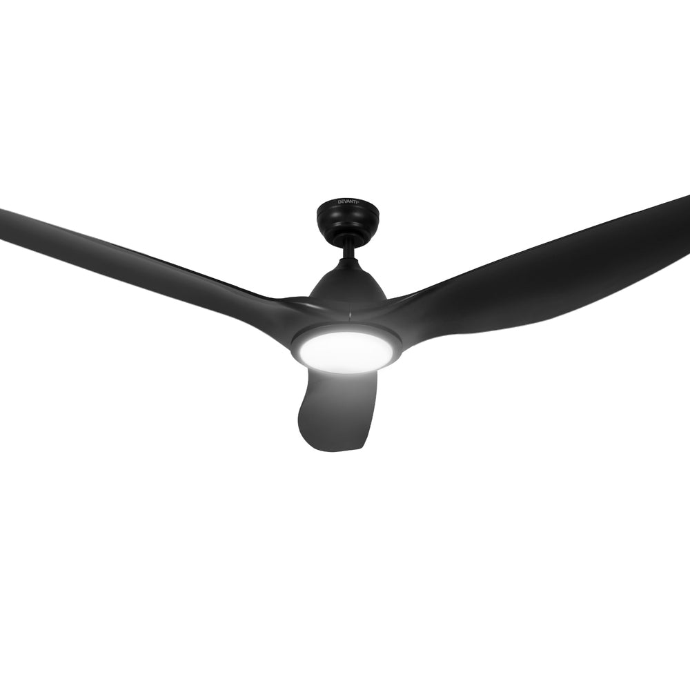 Devanti 64 Inch Black Ceiling Fan with Light