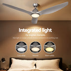 Devanti 64 Inch Silver Ceiling Fan with Remote
