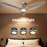 Devanti 64 Inch Silver Ceiling Fan with Remote