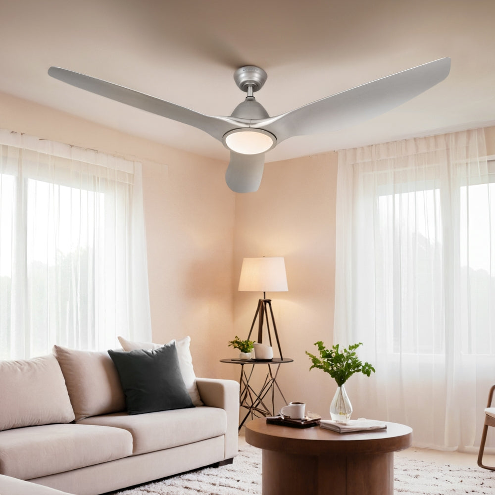 Devanti 64 Inch Silver Ceiling Fan with Remote