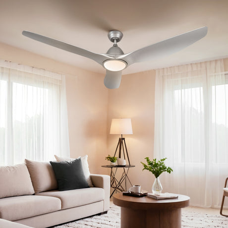 Devanti 64 Inch Silver Ceiling Fan with Remote