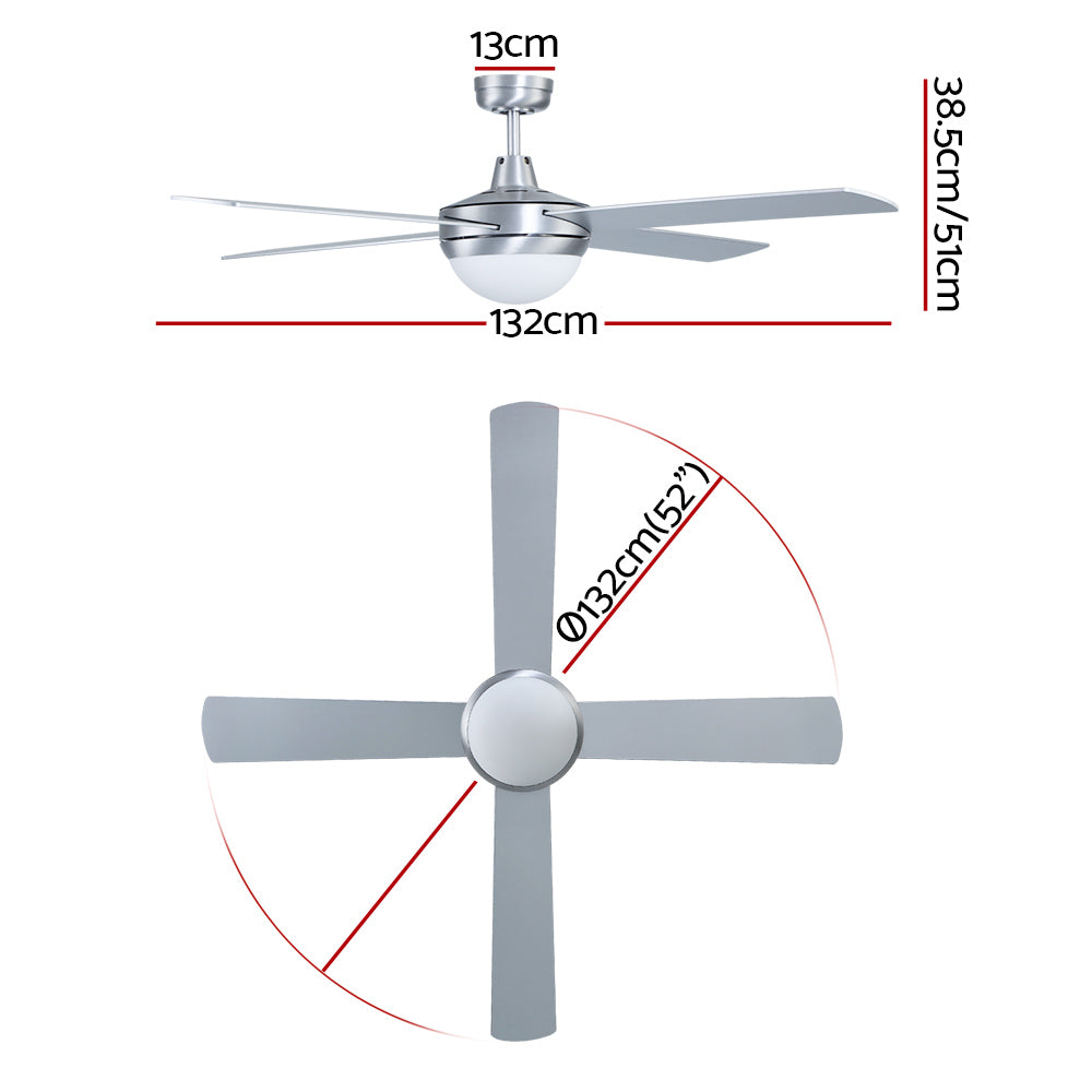 Devanti 52'' Ceiling Fan with Light and Remote