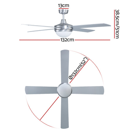 Devanti 52'' Ceiling Fan with Light and Remote
