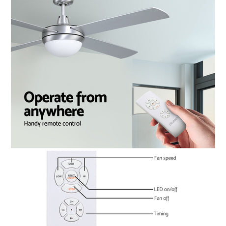 Devanti 52'' Ceiling Fan with Light and Remote