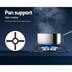 30cm 2-Burner Black Gas Cooktop