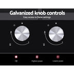 30cm 2-Burner Black Gas Cooktop