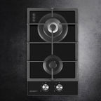 30cm 2-Burner Black Gas Cooktop