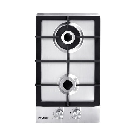 30cm 2 Burner Stainless Steel Gas Cooktop