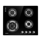 60cm 4 Burner Black Gas Cooktop