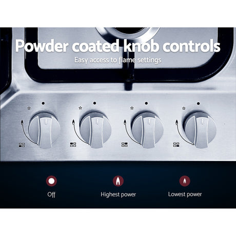 60cm 4 Burner Gas Cooktop with Safety Features