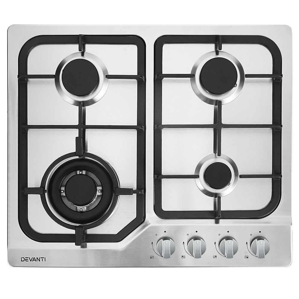 60cm 4 Burner Gas Cooktop with Safety Features