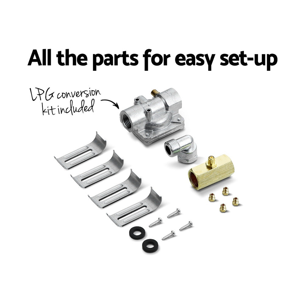 60cm Black Gas Cooktop with 4 Burners