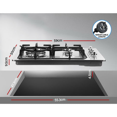 60cm Stainless Steel Gas Cooktop Hob