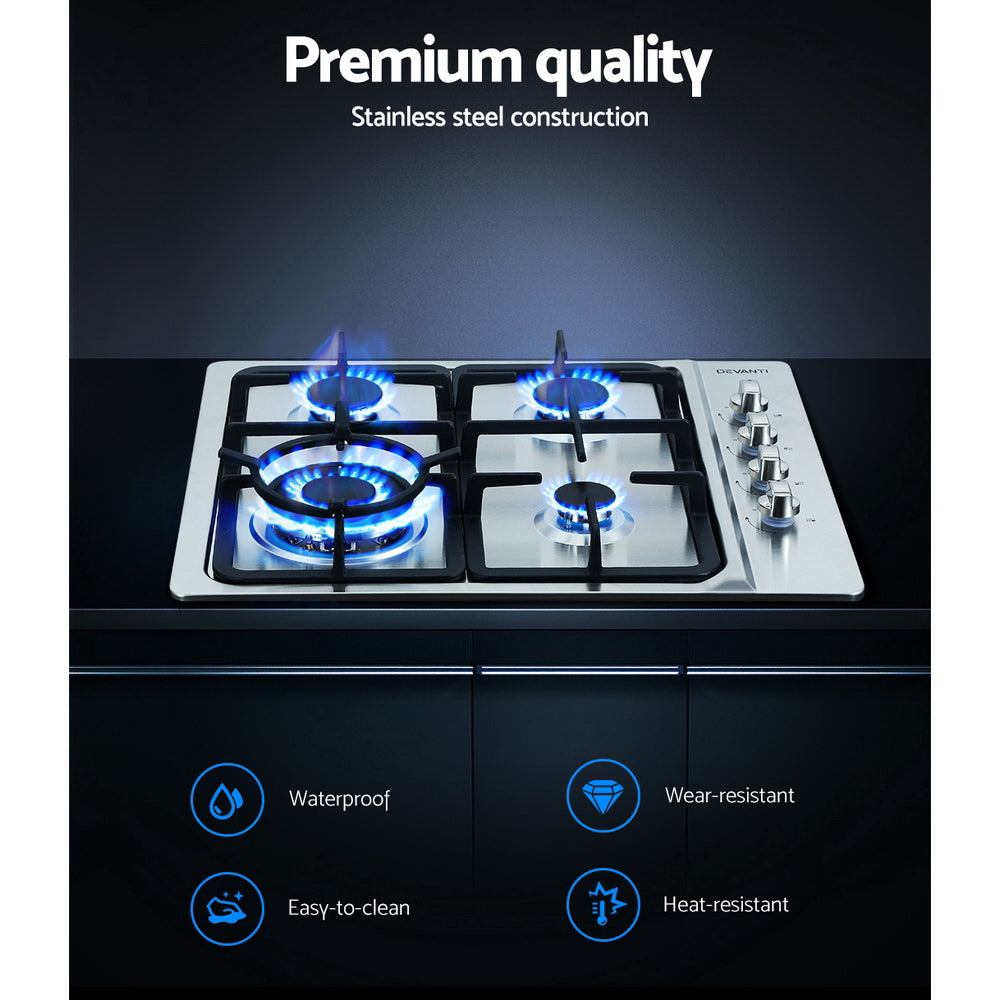 60cm Stainless Steel Gas Cooktop Hob