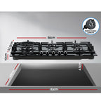 90cm 5-Burner Gas Cooktop in Black