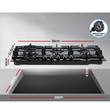 90cm 5-Burner Gas Cooktop in Black