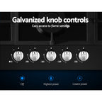 90cm 5-Burner Gas Cooktop in Black