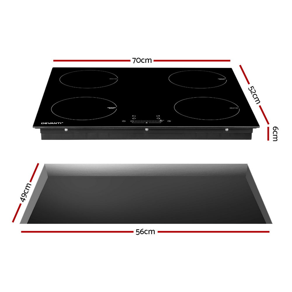 70cm 4-Zone Electric Induction Cooktop 7000W