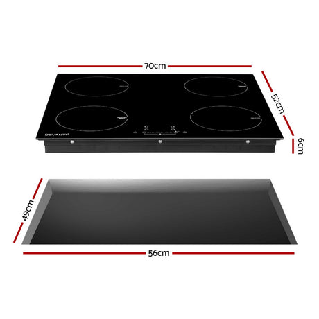 70cm 4-Zone Electric Induction Cooktop 7000W