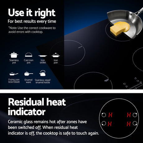 70cm 4-Zone Electric Induction Cooktop 7000W