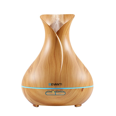 Devanti Aroma Diffuser Aromatherapy Wood 400ml Ultrasonic Essential Oil Humidifier