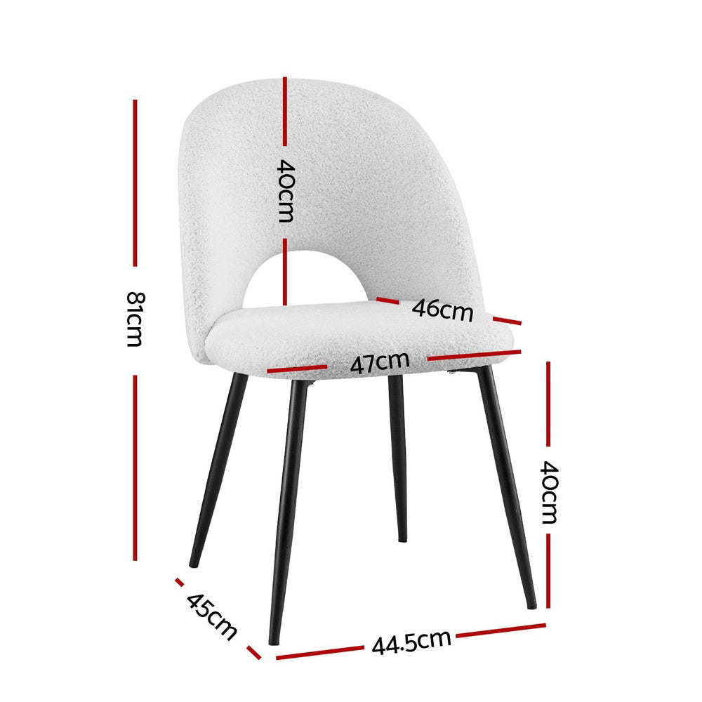 Set of 2 Contemporary White Dining Chairs