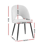 Set of 2 Contemporary White Dining Chairs