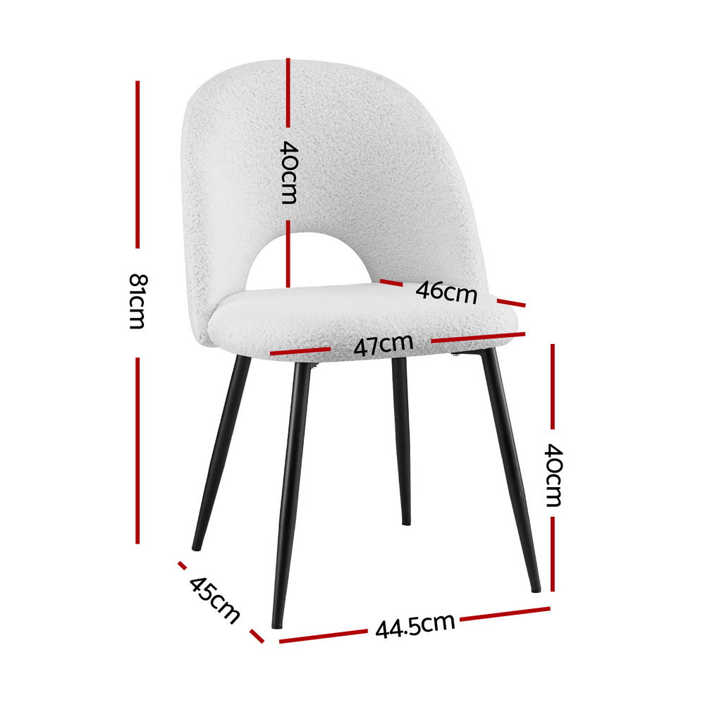 Boucle Sherpa Dining Chair Set of 4