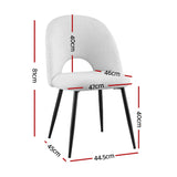 Boucle Sherpa Dining Chair Set of 4