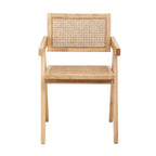Modern Retro Rattan Dining Chair with Armrests