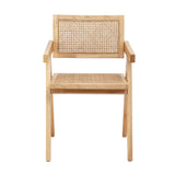 Modern Retro Rattan Dining Chair with Armrests