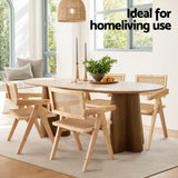 Modern Retro Rattan Dining Chair with Armrests