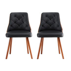 Elegant Set of 2 PU Dining Chairs