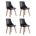 Luxurious Black PU Dining Chair Set of 4