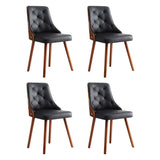 Luxurious Black PU Dining Chair Set of 4