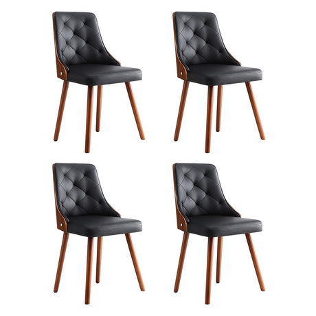 Luxurious Black PU Dining Chair Set of 4