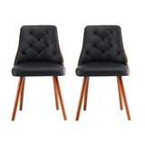 Luxurious Black PU Dining Chair Set of 4