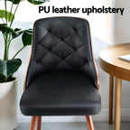 Luxurious Black PU Dining Chair Set of 4