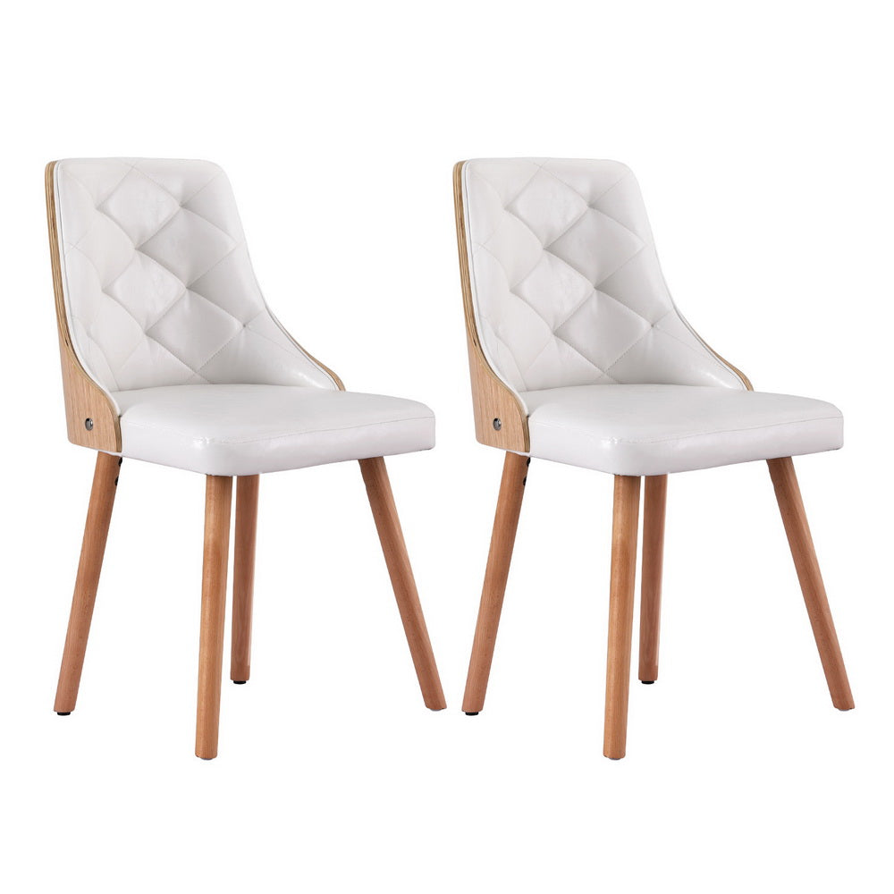 Elegant Set of 2 PU Dining Chairs