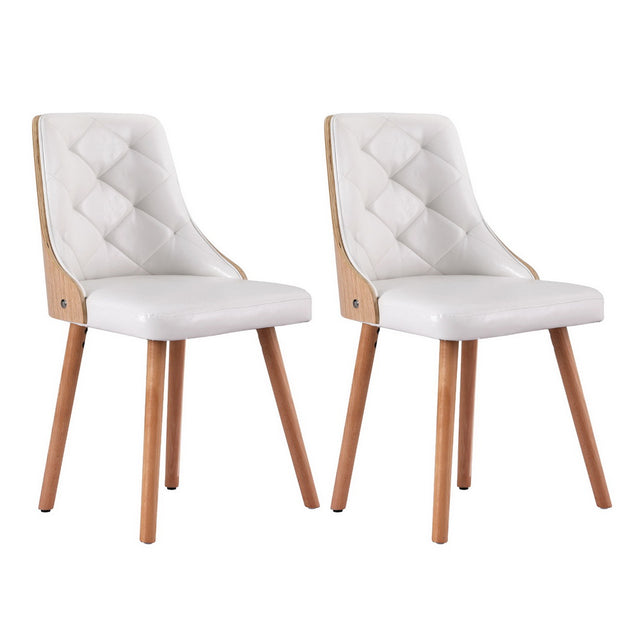 Elegant Set of 2 PU Dining Chairs