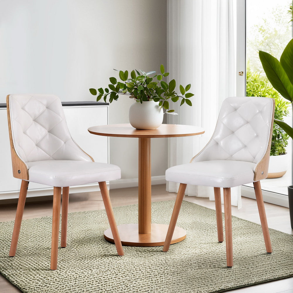 Elegant Set of 2 PU Dining Chairs