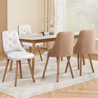 Elegant White PU Dining Chair Set of 4
