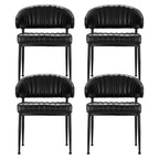 Elegant Black Leather Dining Chairs Set of 4