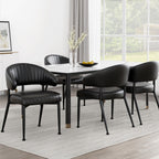 Elegant Black Leather Dining Chairs Set of 4